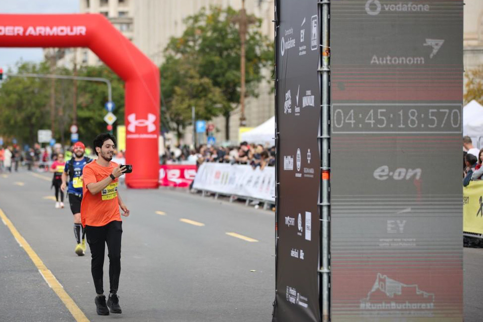 Crossing the marathon finish line